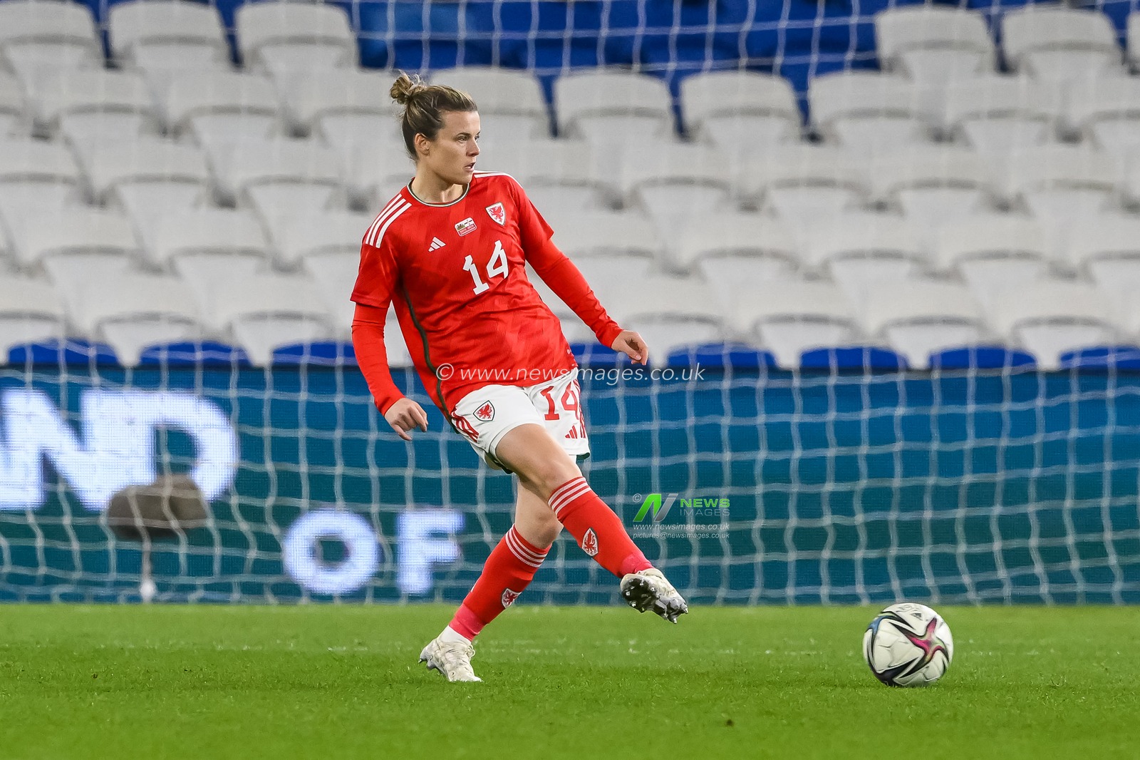 Hayley Ladd of Wales during the Women's International Friendly match Wales Women vs Northern Ireland women at Cardiff City Stadium, Cardiff, United Kingdom, 6th April 2023

(Photo by Craig Thomas/News Images)