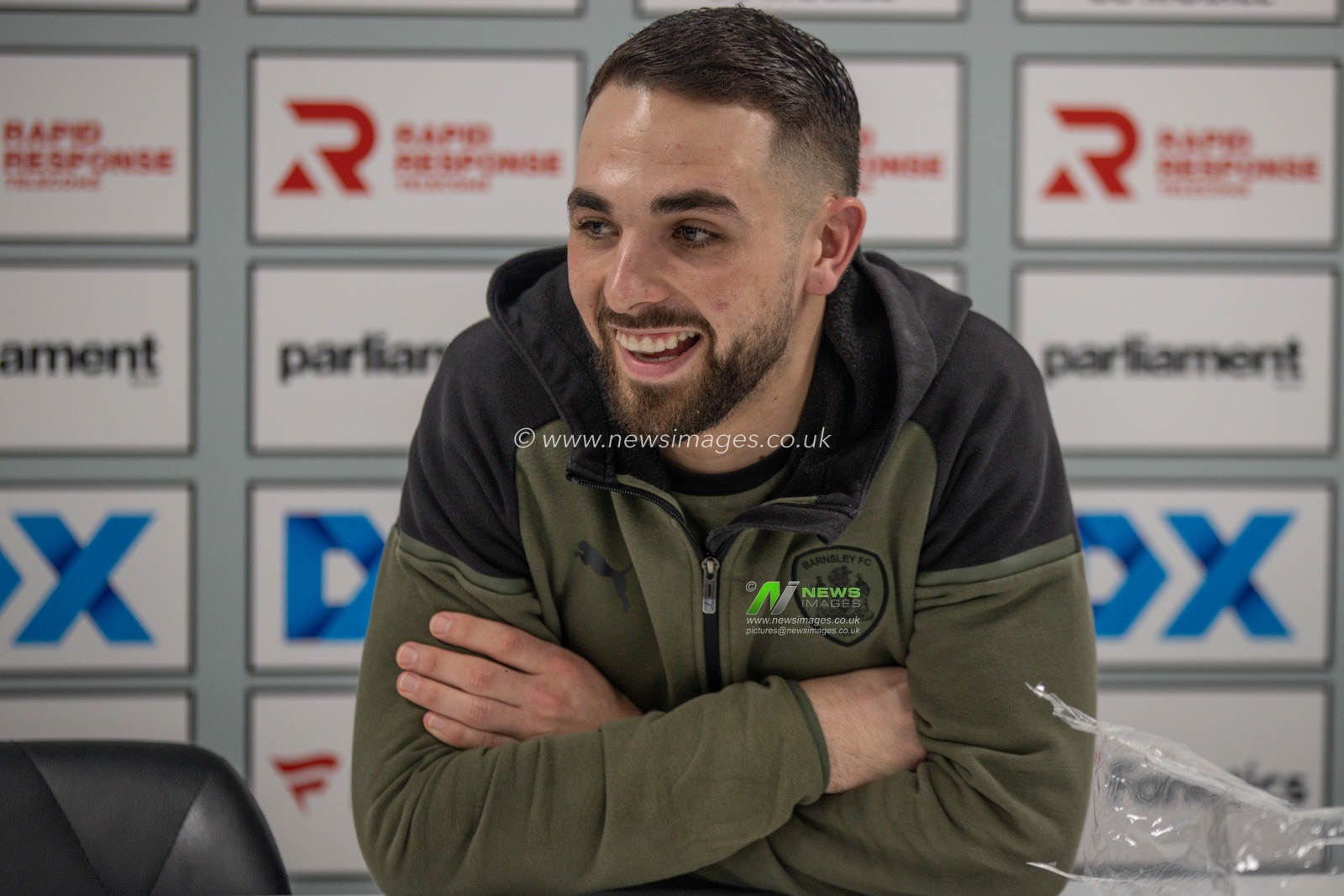 Adam Phillips of Barnsley speaks in the post match press conference during the Sky Bet League 1 match Barnsley vs Leyton Orient at Oakwell, Barnsley, United Kingdom, 10th February 2024

(Photo by Alfie Cosgrove/News Images)