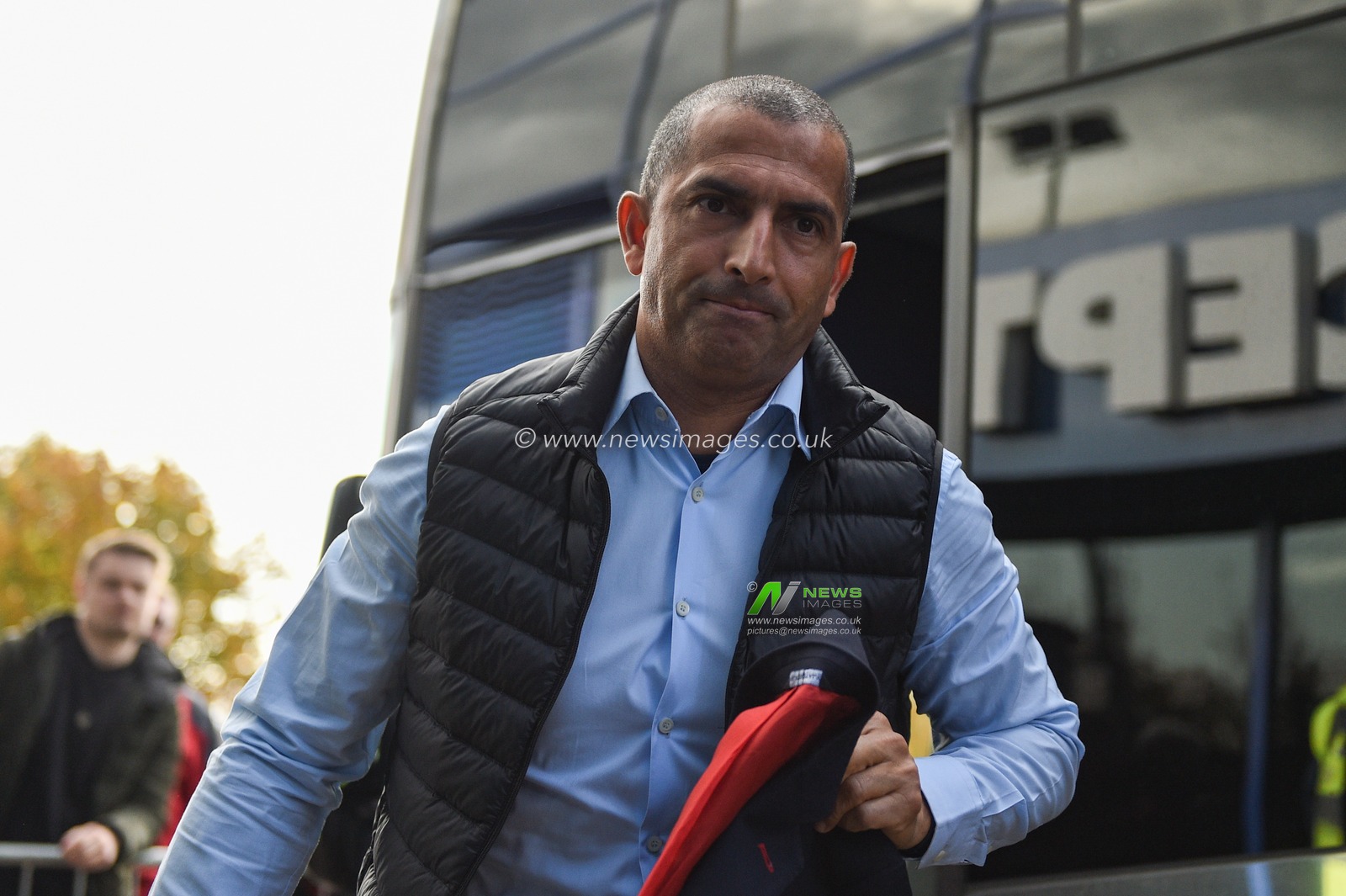 20th October 2019, DW Stadium, Wigan, England; Sky Bet Championship, Wigan Athletic v Nottingham Forest : Sabri Lamouchi manager of Nottingham Forest arrives at the ground

Credit: Richard Long/News Images