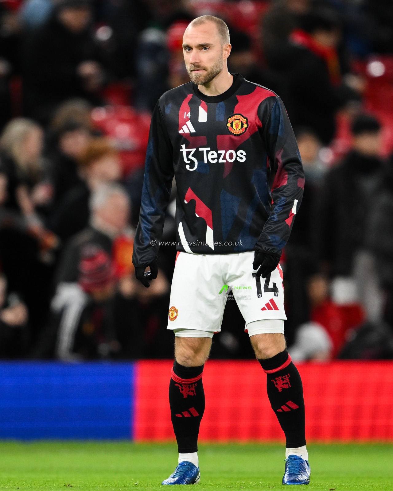 Christian Eriksen of Manchester United during the pre-game warm up ahead of the Premier League match Manchester United vs Newcastle United at Old Trafford, Manchester, United Kingdom, 30th December 2024

(Photo by Craig Thomas/News Images)