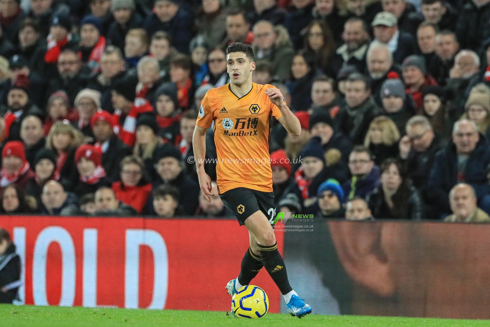 29th December 2019, Anfield, Liverpool, England; Premier League, Liverpool v Wolverhampton Wanderers : Ruben Vinagre (29) of Wolverhampton Wanderers in action during the game 

Credit: Mark Cosgrove/News Images