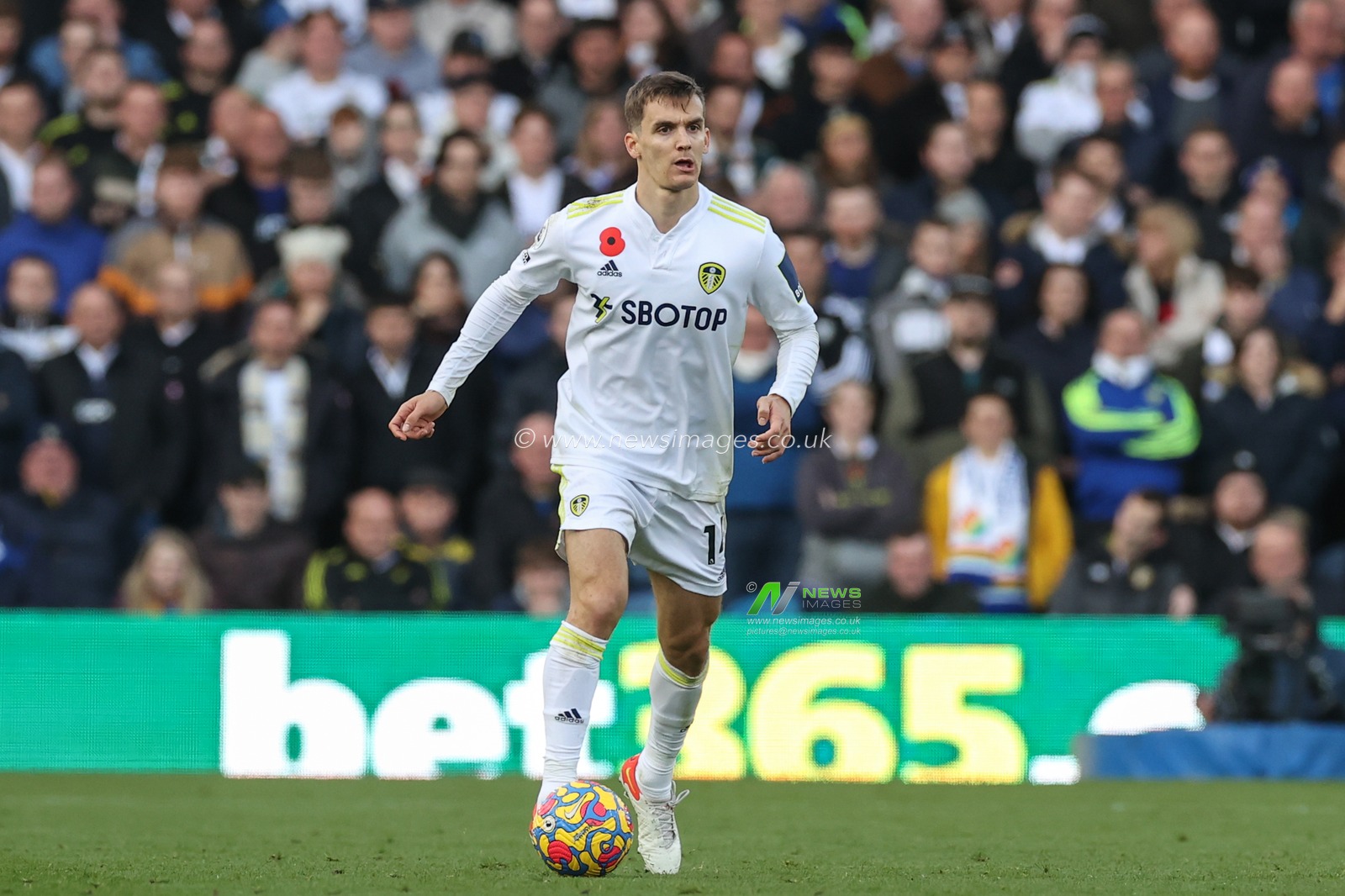 Diego Llorente #14 of Leeds United in action during the game