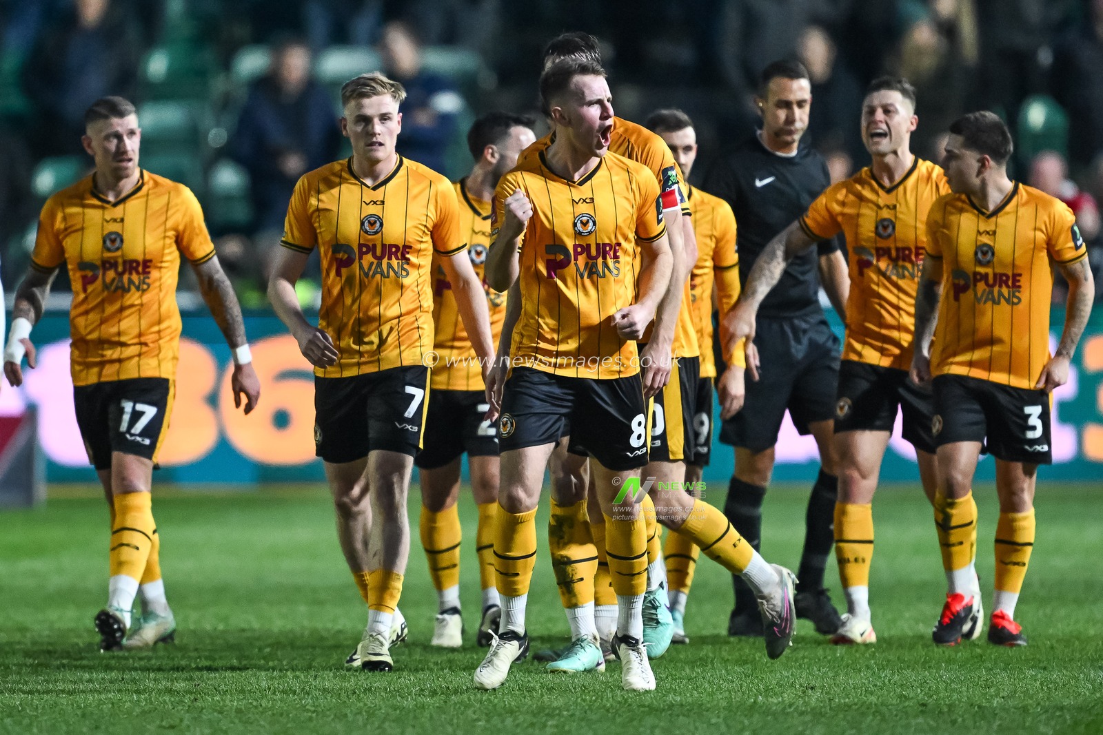 Bryn Morris of Newport County celebrates his goal to make it 1-2 during the Emirates FA Cup Fourth Round match Newport County vs Manchester United at Rodney Parade, Newport, United Kingdom, 28th January 2024

(Photo by Craig Thomas/News Images)