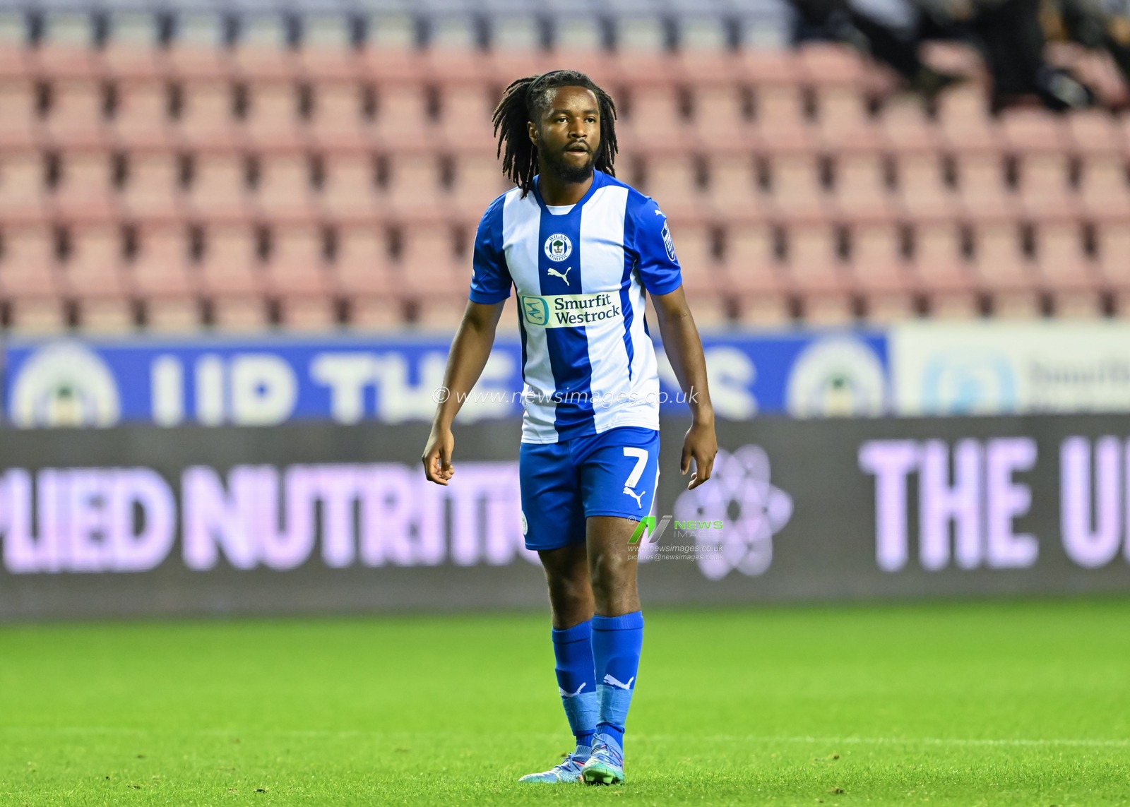 Dion Rankine of Wigan Athletic during the Bristol Street Motors Trophy match Wigan Athletic vs Morecambe at DW Stadium, Wigan, United Kingdom, 3rd September 2024

(Photo by Cody Froggatt/News Images)