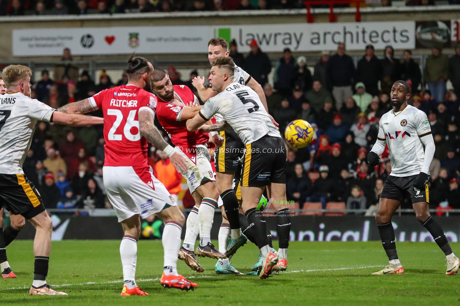 Elliot Lee #38 of Wrexham scores a goal to make it 2-0 during the Sky Bet League 2 match Wrexham vs Newport County at SToK Cae Ras, Wrexham, United Kingdom, 23rd December 2023

(Photo by Gareth Evans/News Images)
