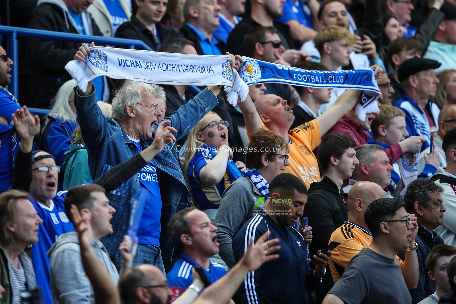 Leicester City fans during the Sky Bet Championship match Leicester City vs Blackburn Rovers at King Power Stadium, Leicester, United Kingdom, 4th May 2024

(Photo by Gareth Evans/News Images)