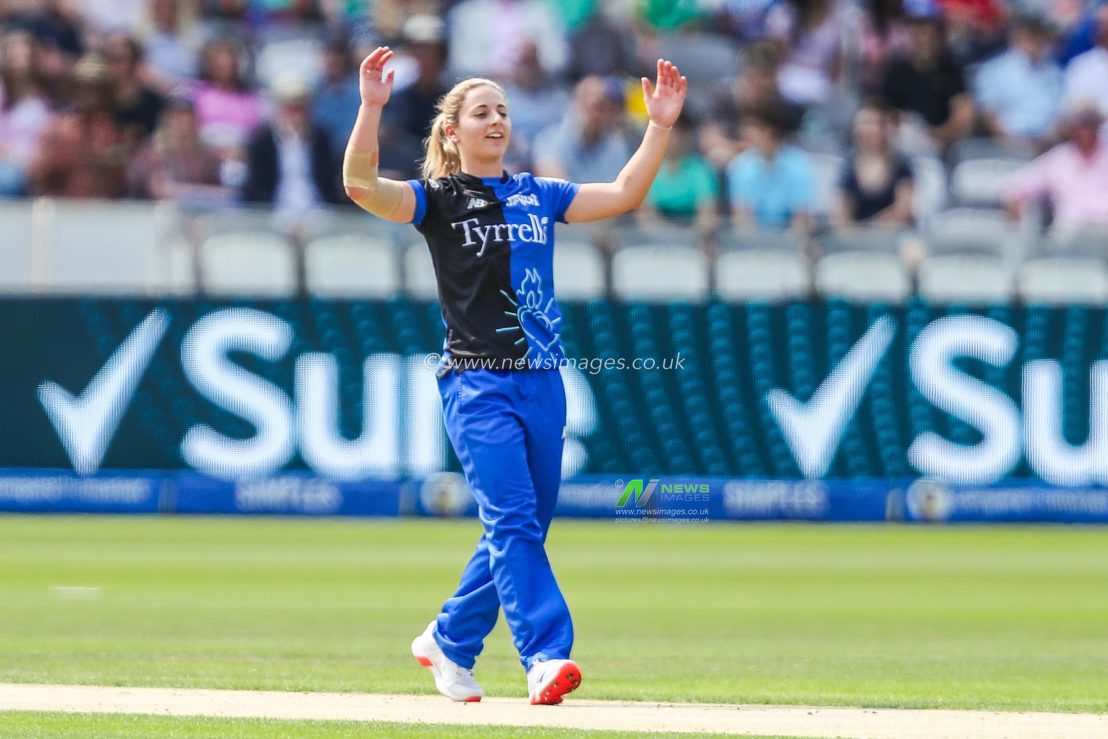 Eva Gray of London Spirit reacts during the The Hundred Women's Final match Welsh Fire Women vs London Spirit Women at Lords, London, United Kingdom, 18th August 2024

(Photo by Izzy Poles/News Images)