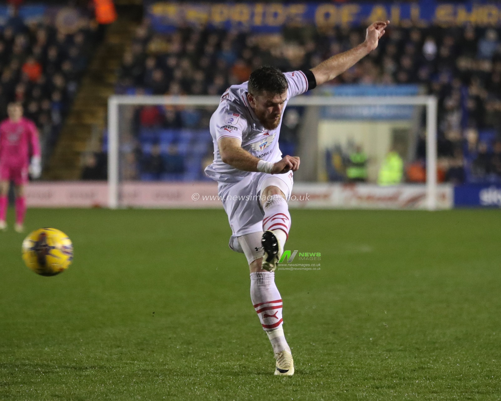 Nicky Cadden of Barnsley takes a shot on goal during the Sky Bet League 1 match Shrewsbury Town vs Barnsley at Croud Meadow, Shrewsbury, United Kingdom, 13th February 2024

(Photo by Alfie Cosgrove/News Images)