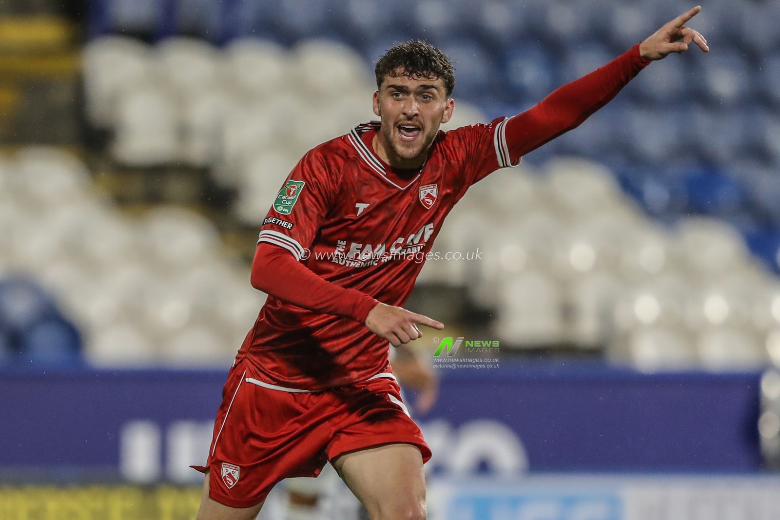Callum Jones of Morecambe gives his team instructions during the Carabao Cup match Huddersfield Town vs Morecambe at John Smith's Stadium, Huddersfield, United Kingdom, 13th August 2024

(Photo by Alfie Cosgrove/News Images)