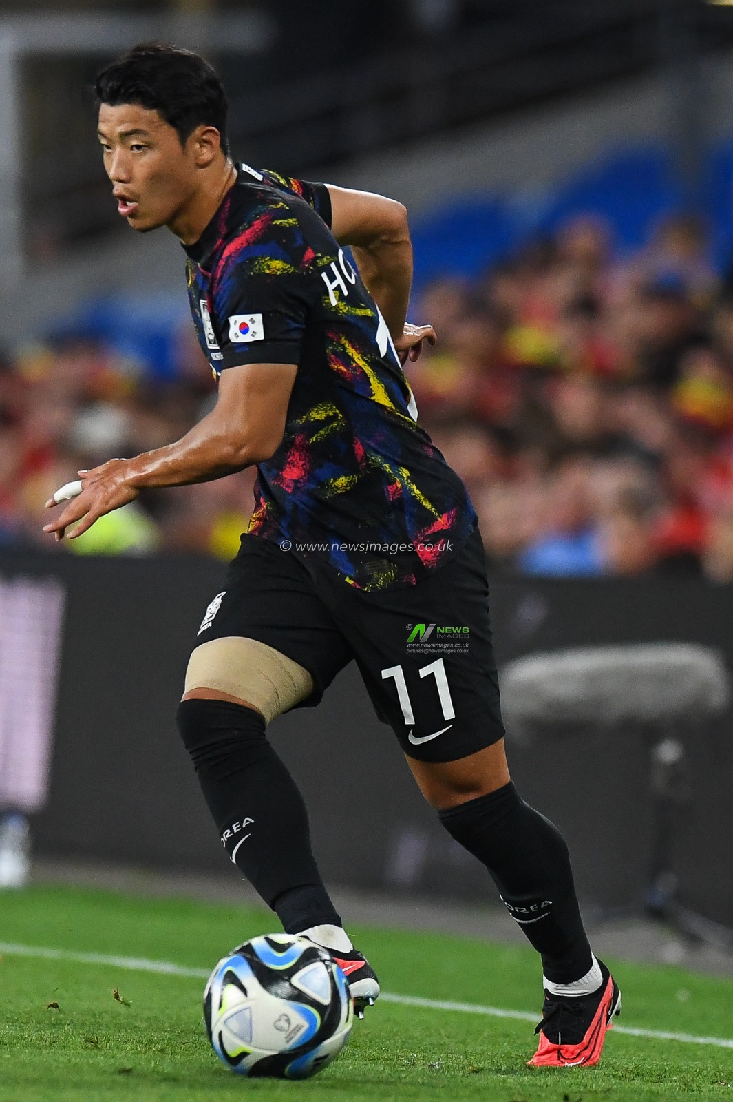 Heechan Hwang of Korea Republic in action during the International Friendly match Wales vs Korea Republic at Cardiff City Stadium, Cardiff, United Kingdom, 7th September 2023

(Photo by Mike Jones/News Images)