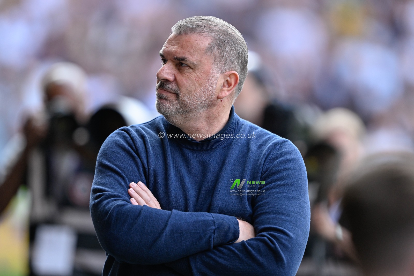 Ange Postecoglou manager of Tottenham Hotspur ahead of kick off, during the Premier League match Sheffield United vs Tottenham Hotspur at Bramall Lane, Sheffield, United Kingdom, 19th May 2024

(Photo by Cody Froggatt/News Images)