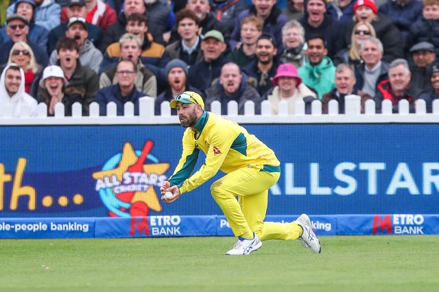 Glenn Maxwell of Australia catches Harry Brook of England out during the Fifth Metro Bank One Day International match England vs Australia at Seat Unique Stadium, Bristol, United Kingdom, 29th September 2024

(Photo by Gareth Evans/News Images)
