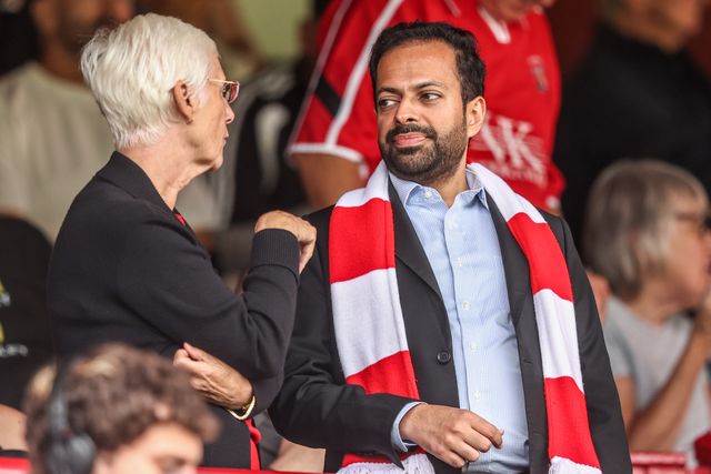 Joint owners, Jean Cryne and Neerav Parekh in attendance  during the Sky Bet League One match Barnsley vs Bromley at Oakwell, Barnsley, United Kingdom on 15 August 2026

(Photo by Alfie Cosgrove/News Images)