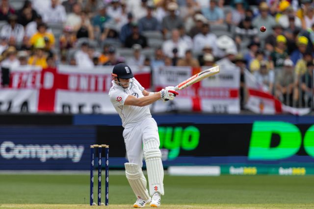 Gus Atkinson of England plays a pull shot during the NRMA Insurance Ashes First Test Day 2 Australia vs England at Optus Stadium, Perth, Australia, 22nd November 2025

(Photo by Santanu Banik/News Images)

*** GER AUT SUI OUT ***