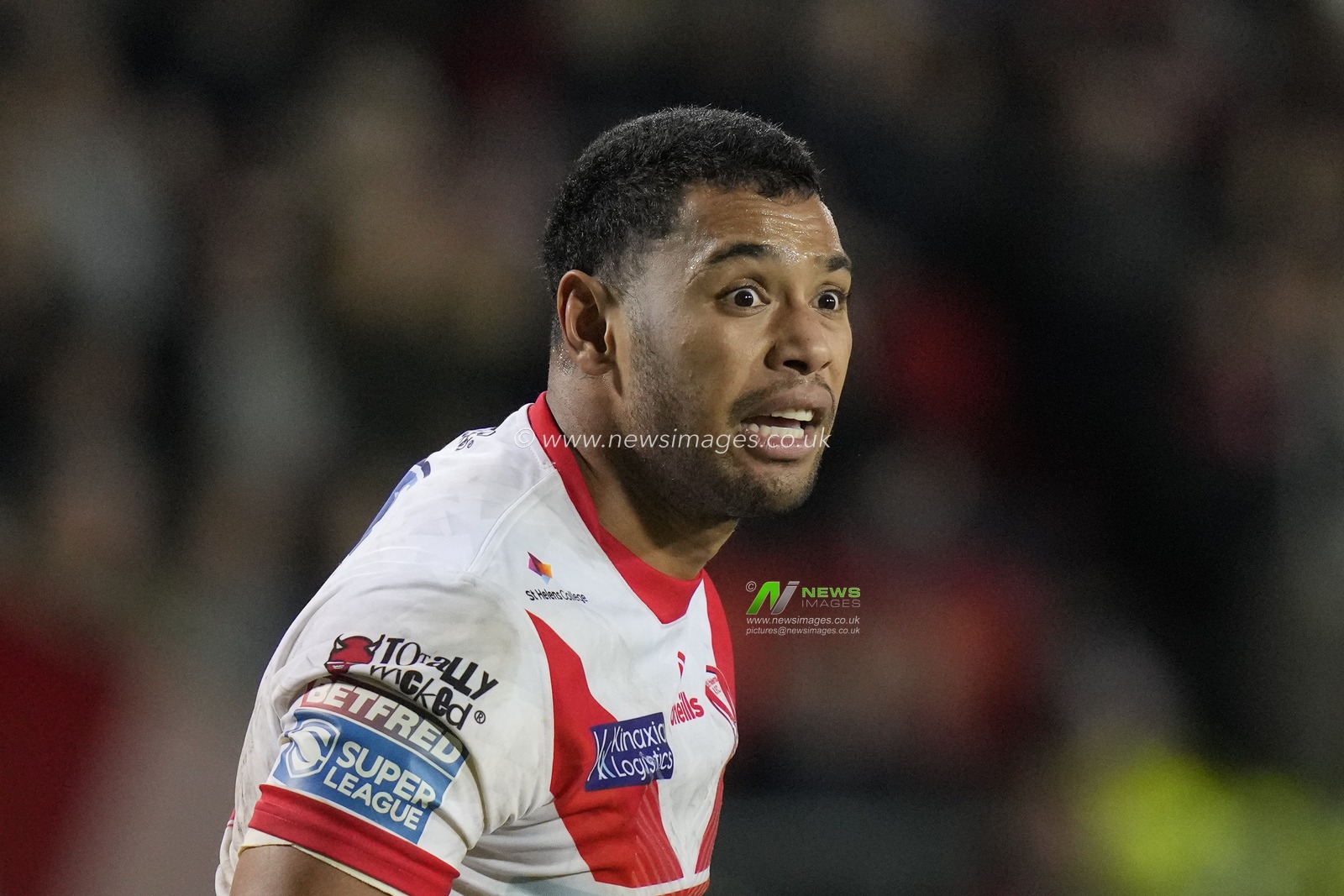 Waqa Blake of St. Helens during the Betfred Super League Round 1 match St Helens vs London Broncos at Totally Wicked Stadium, St Helens, United Kingdom, 16th February 2024

(Photo by Steve Flynn/News Images)