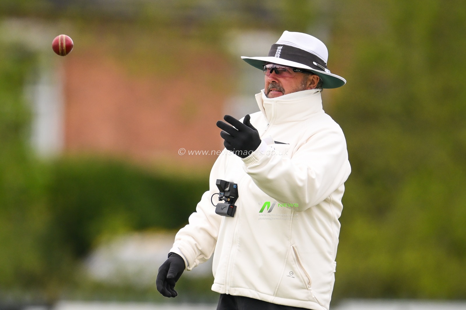 Umpires Richard Illingworth throws the ball during overs during the Vitality County Championship Division 1 match Worcestershire vs Somerset at Kidderminster Cricket Club, Kidderminster, United Kingdom, 26th April 2024

(Photo by Craig Thomas/News Images)