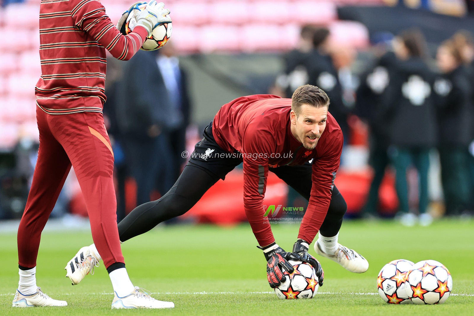 Adrian #13 of Liverpool during the pre-match warm-up