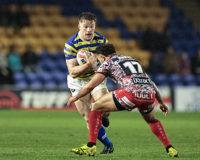 Luke Thomas of Warrington Wolves during the Pre Season match Warrington Wolves vs Leigh Leopards at Halliwell Jones Stadium, Warrington, United Kingdom, 30th January 2026

(Photo by Mark Cosgrove/News Images)