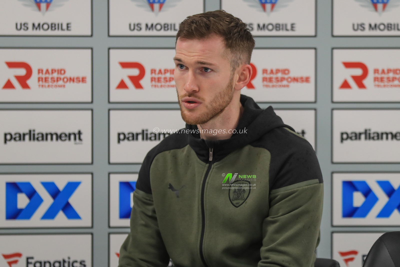 Jamie McCart of Barnsley speaks in the post match press conference during the Sky Bet League 1 match Barnsley vs Wigan Athletic at Oakwell, Barnsley, United Kingdom, 1st January 2024

(Photo by Alfie Cosgrove/News Images)