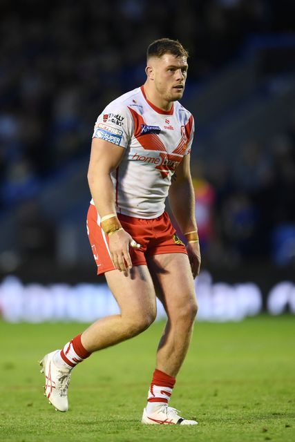 Morgan Knowles of St. Helens looks on during the Betfred Super League play-off Eliminator 2 Warrington Wolves v St Helens at Halliwell Jones Stadium, Warrington, United Kingdom, 28th September 2024

(Photo by Ben Roberts/News Images)