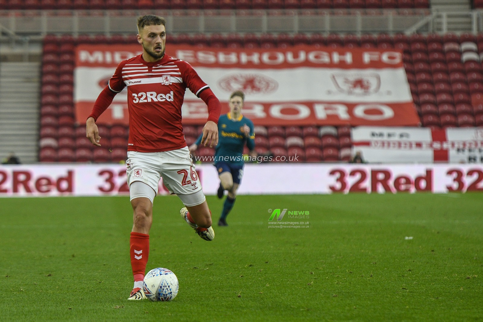24th November 2019, Riverside Stadium, Middlesbrough, England; Sky Bet Championship, Middlesbrough v Hull City : Lewis Wing (26) of Middlesbrough in action

Credit: Iam Burn/News Images
