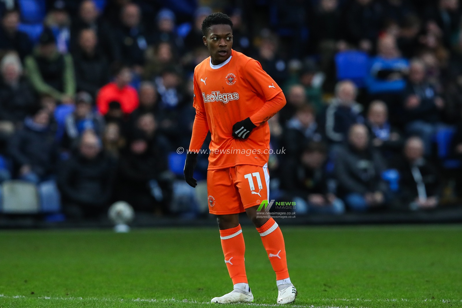 Karamoko Dembele of Blackpool during the Sky Bet League 1 match Peterborough United vs Blackpool at Weston Homes Stadium, Peterborough, United Kingdom, 17th February 2024

(Photo by Gareth Evans/News Images)