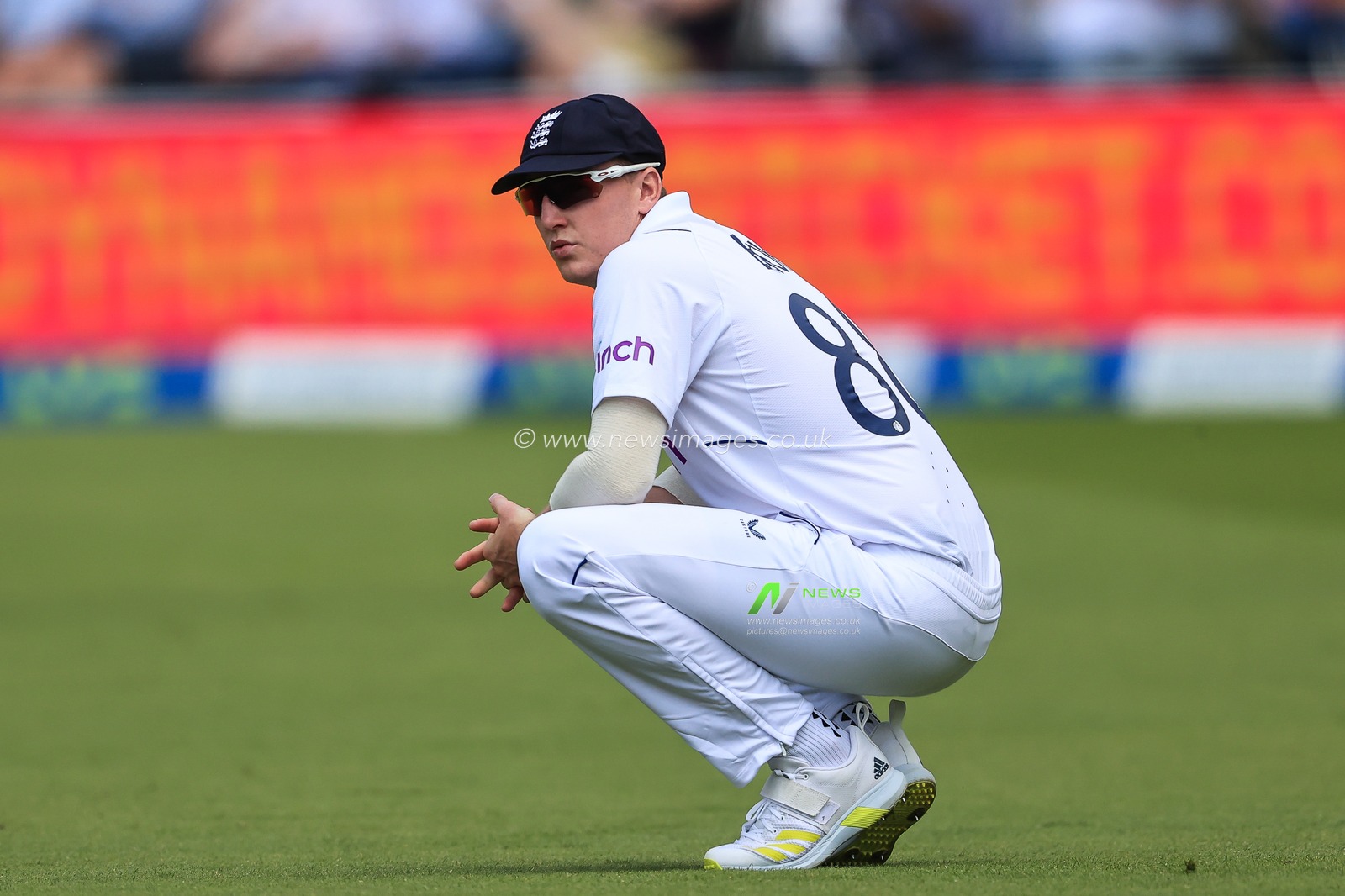 Harry Brook of England during the game