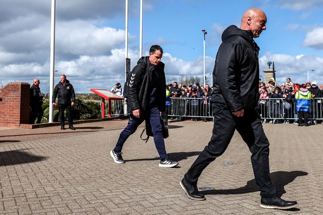 Regis Le Bris manager of Sunderland arrives during the Premier League match Sunderland vs Tottenham Hotspur at Stadium Of Light, Sunderland, United Kingdom on 12 April 2026

(Photo by Alfie Cosgrove/News Images)