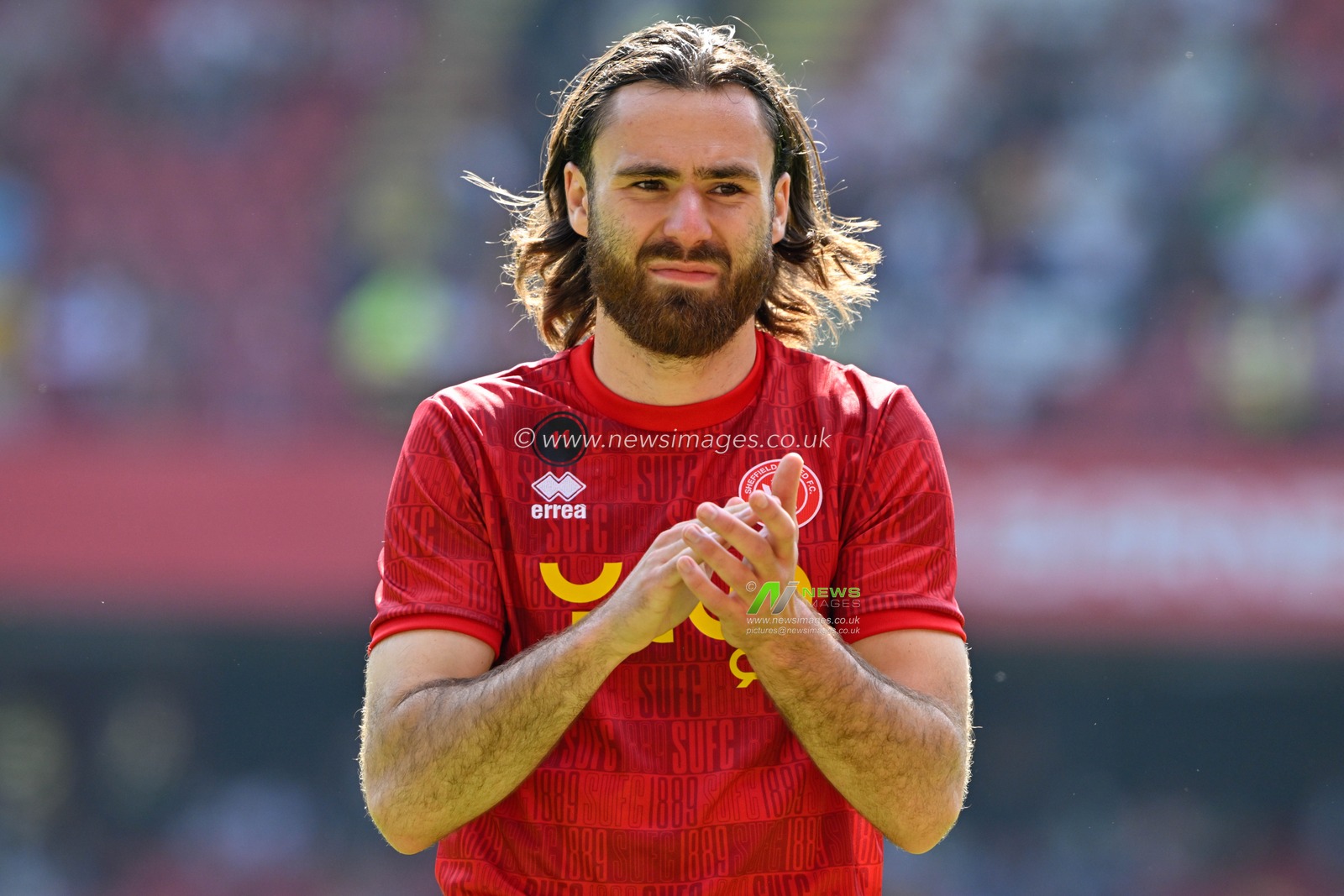 Ben Brereton DÃ­az of Sheffield United warms up ahead of the match, during the Premier League match Sheffield United vs Tottenham Hotspur at Bramall Lane, Sheffield, United Kingdom, 19th May 2024

(Photo by Cody Froggatt/News Images)