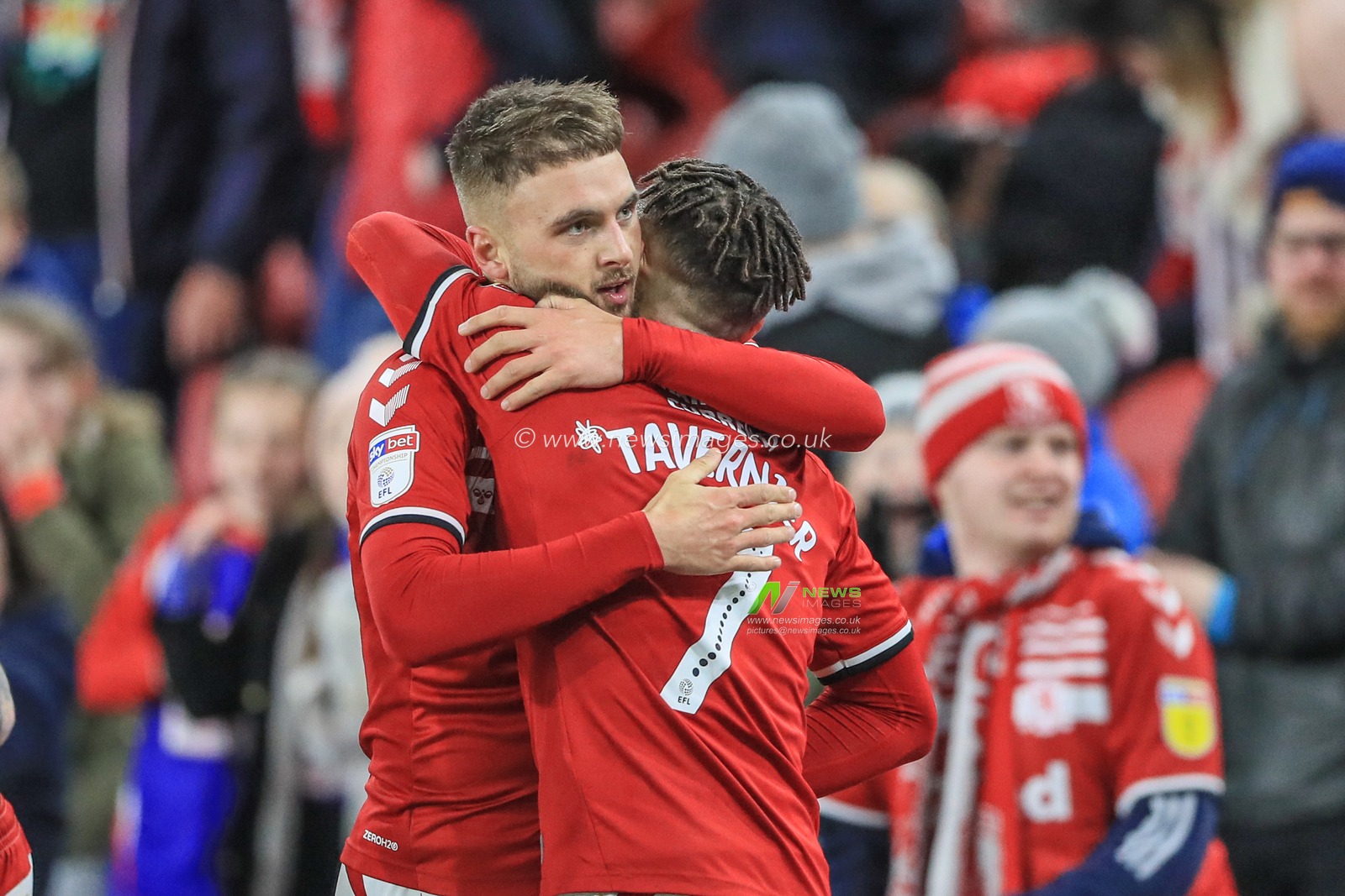20th December 2019, Riverside Stadium, Middlesbrough, England; Sky Bet Championship, Middlesbrough v Stoke City : Lewis Wing (26) of Middlesbrough celebrates his goal to make it 2-1

Credit: Mark Cosgrove/News Images