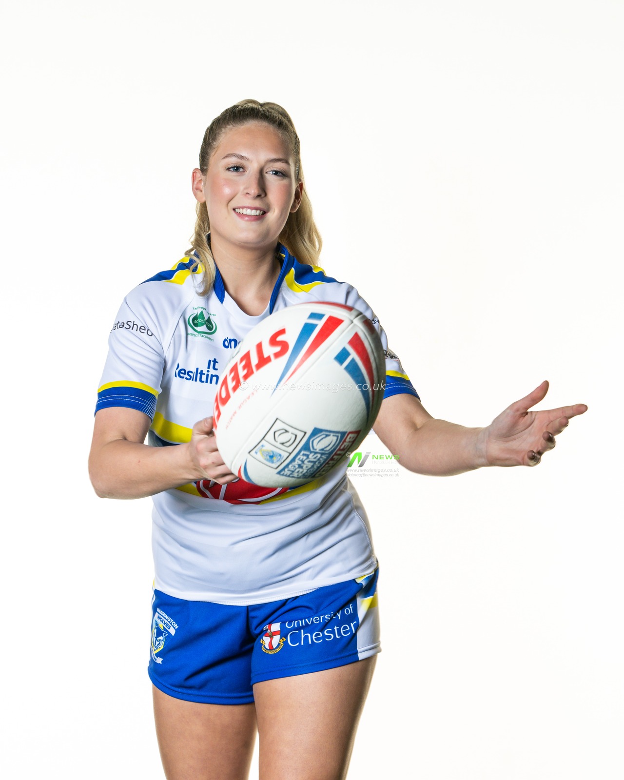 Warrington Wolves women's headshot at Training facility, University of Chesterâ€™s Warrington campus, 31st March 2023

(Photo by Craig Thomas/News Images)