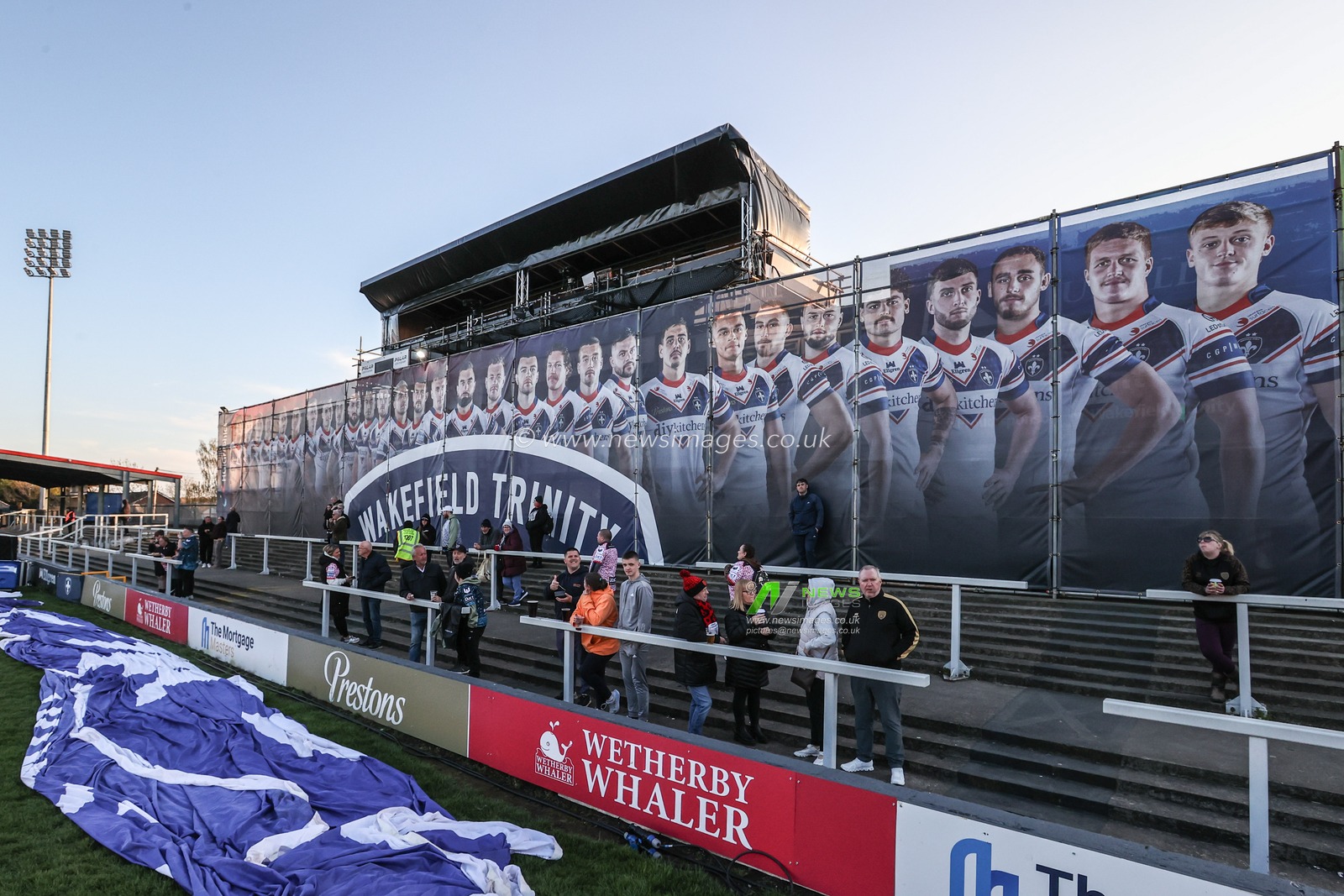 A general view of the DIY Kitchens Stadium ahead of the Betfred Challenge Cup Quarter Final match Wakefield Trinity vs Leigh Leopards at DIY Kitchens Stadium, Wakefield, United Kingdom, 4th April 2025

(Photo by Alfie Cosgrove/News Images)