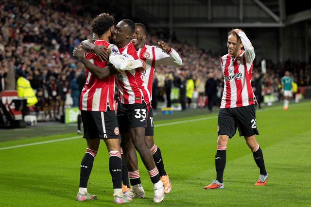 Kevin Schade of Brentford scores and celebrates 2-0 during the Premier League match Brentford vs Liverpool at The Gtech Community Stadium, London, United Kingdom, 25th October 2025

(Photo by Ian Stephen/News Images)