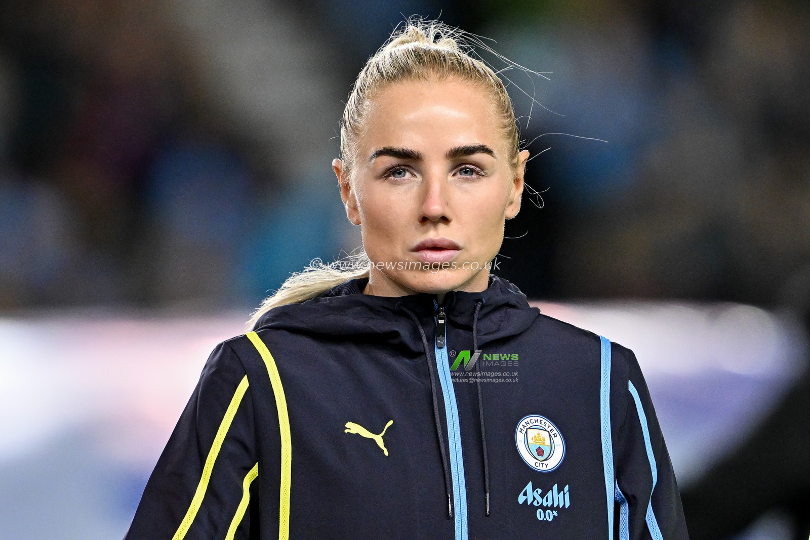 Alex Greenwood of Manchester City Women lines up prior to the UEFA Women's Champions League match  - Group D - Manchester City vs Barcelona at Manchester City Academy Stadium, Manchester, United Kingdom, 9th October 2024

(Photo by Cody Froggatt/News Images)