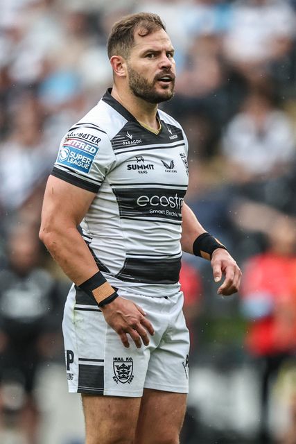 Aidan Sezer of Hull FC during the Betfred Super League round 20 match Hull FC vs Huddersfield Giants at MKM Stadium, Hull, United Kingdom, 26th July 2025

(Photo by Alfie Cosgrove/News Images)