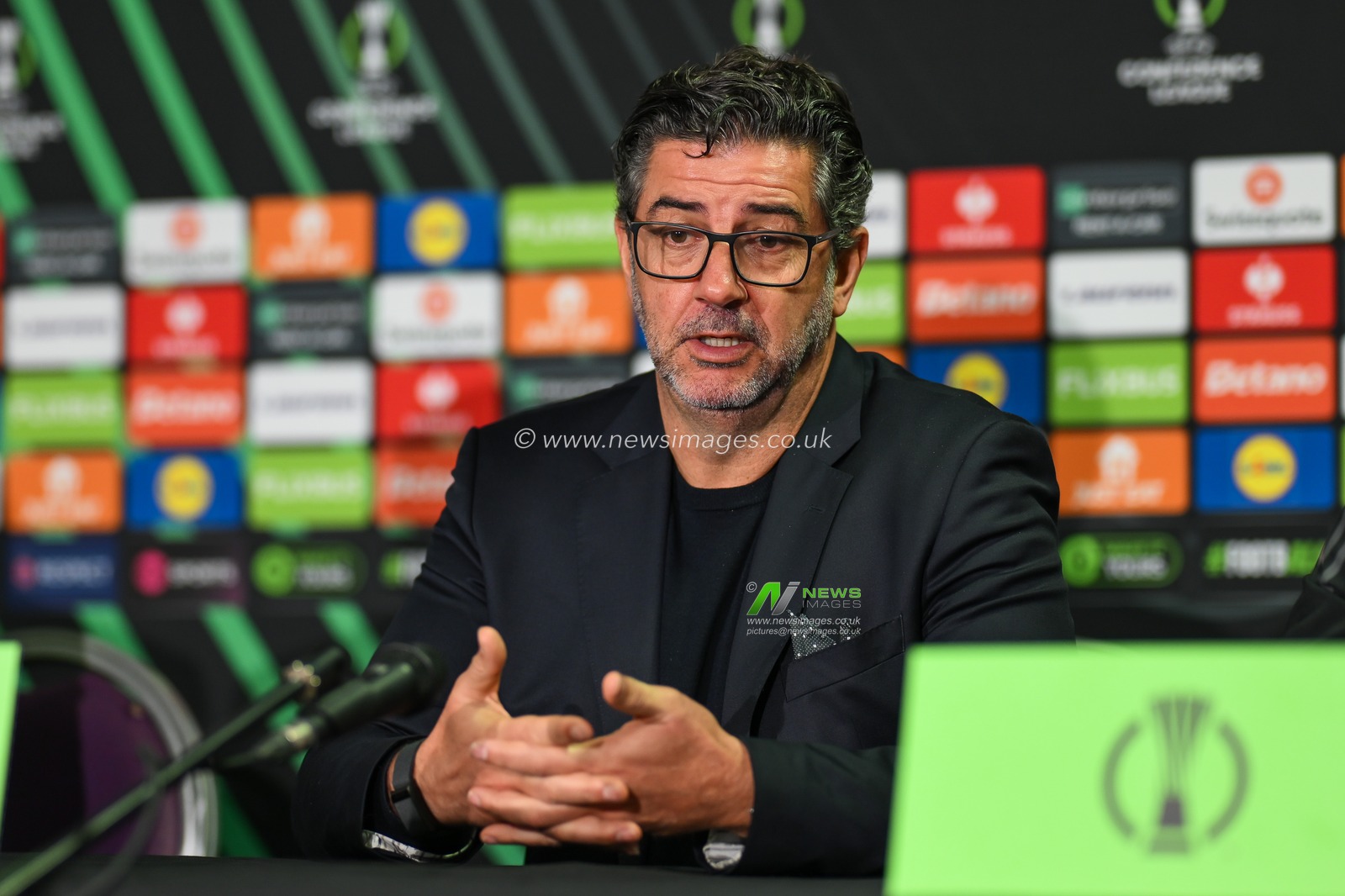 Rui VitÃ³ria Head Coach of Panathinaikos during the post match press conference after the UEFA Conference League - League Stage The New Saints v Panathinaikos at Croud Meadow, Shrewsbury, United Kingdom, 12th December 2024

(Photo by Craig Thomas/News Images)
