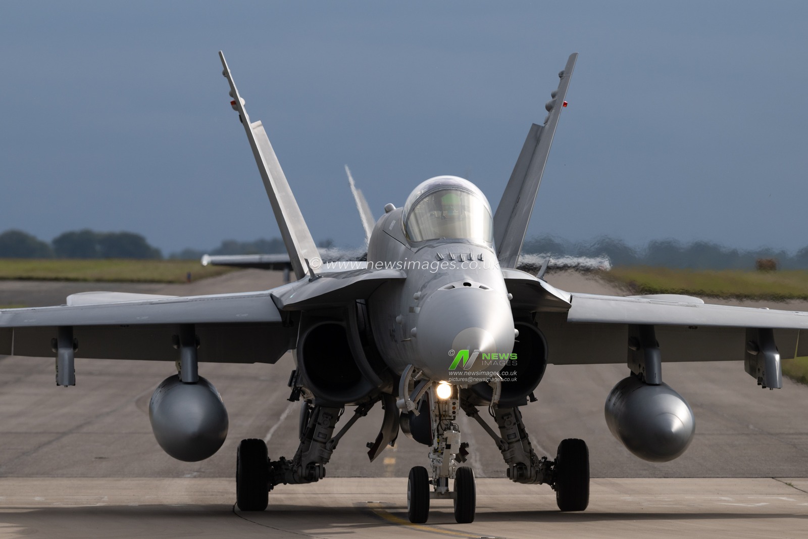 McDonnell Douglas F/A-18 Hornetâ€™s of the Finnish Air Force taxi during the Exercise of Cobra Warrior 24-2 Royal Air Force Waddington at Royal Air Force Station Waddington, Waddington, United Kingdom, 24th September 2024

(Photo by Cody Froggatt/News Images)