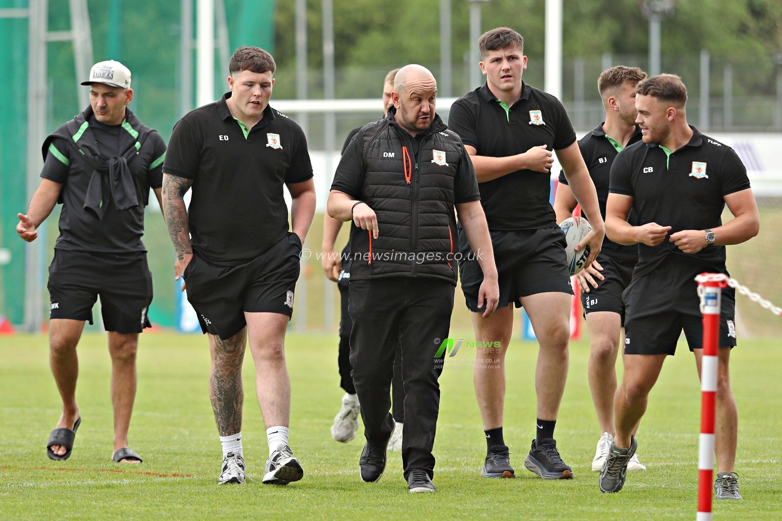 Hunslet inspect the pitch before the Betfred Championship match Hunslet RLFC vs Barrow Raiders at South Leeds Stadium, Leeds, United Kingdom, 22nd June 2025(Photo by Sam Eaden/News Images)