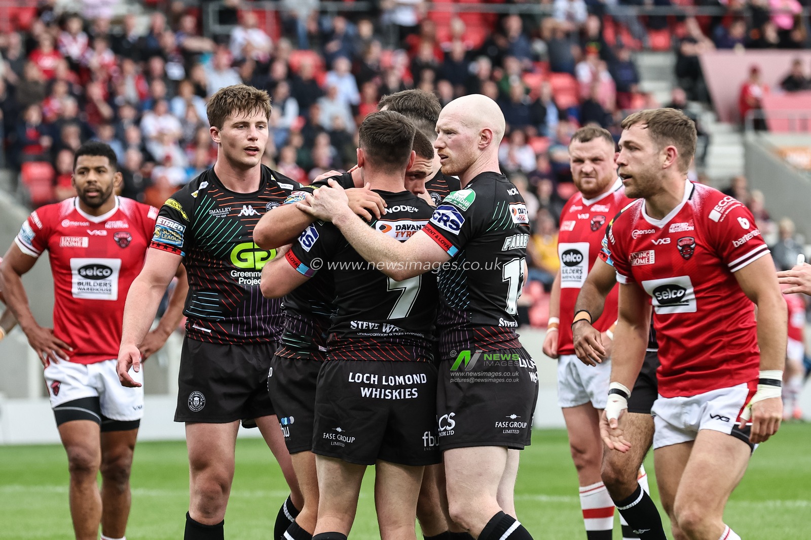 Brad Oâ€™Neill of Wigan Warriors celebrates their try during the Betfred Super League Round 12 match Salford Red Devils vs Wigan Warriors at Salford Community Stadium, Eccles, United Kingdom, 26th May 2024

(Photo by Mark Cosgrove/News Images)