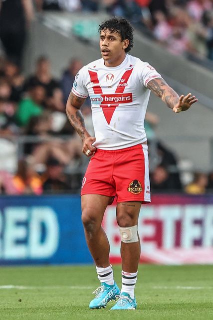 Tristan Sailor of St. Helens during the Betfred Super League round 19 match St Helens vs Leigh Leopards at Totally Wicked Stadium, St Helens, United Kingdom, 17th July 2025

(Photo by Alfie Cosgrove/News Images)