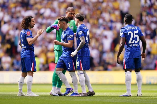 Chelsea players before kick off during the Emirates FA Cup Semi-Final match Chelsea vs Leeds United at Wembley Stadium, London, United Kingdom on 26 April 2026

(Photo by Harvey Murphy/News Images)