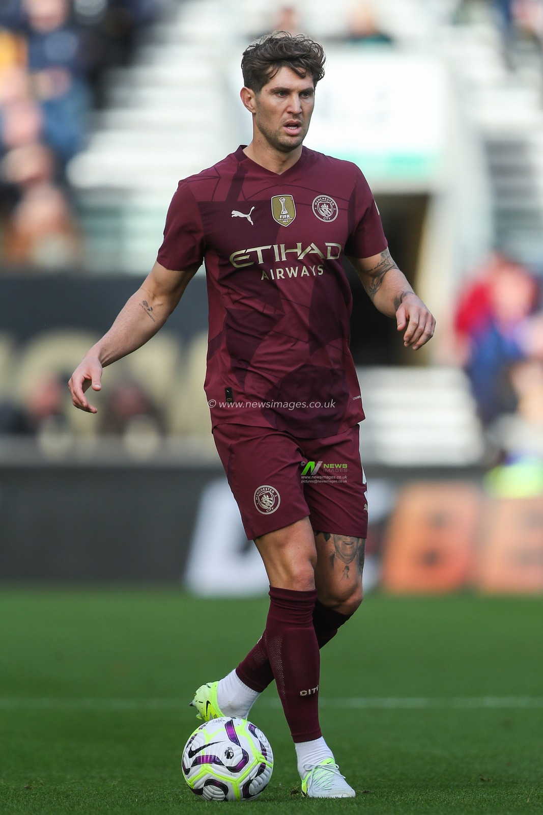 John Stones of Manchester City in action during the Premier League match Wolverhampton Wanderers vs Manchester City at Molineux, Wolverhampton, United Kingdom, 20th October 2024

(Photo by Gareth Evans/News Images)