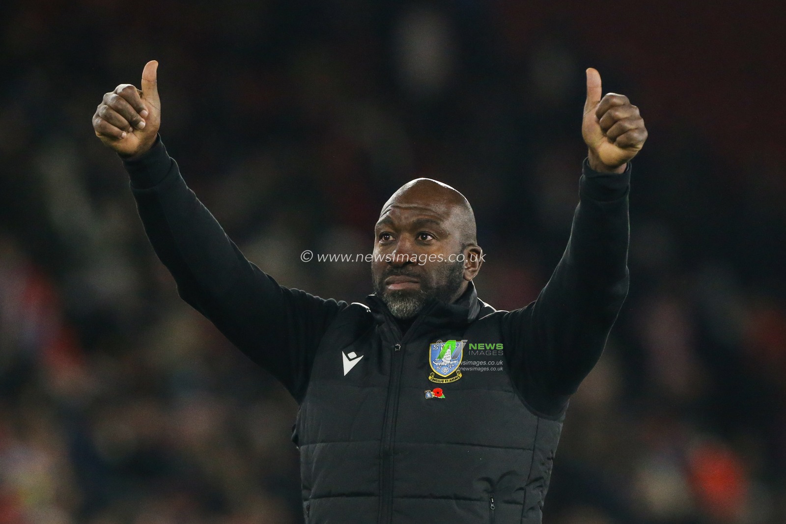 Darren Moore manager of Sheffield Wednesday acknowledges the fans at the final whistle during the Carabao Cup Third Round match Southampton vs Sheffield Wednesday at St Mary's Stadium, Southampton, United Kingdom, 9th November 2022

(Photo by Arron Gent/News Images)