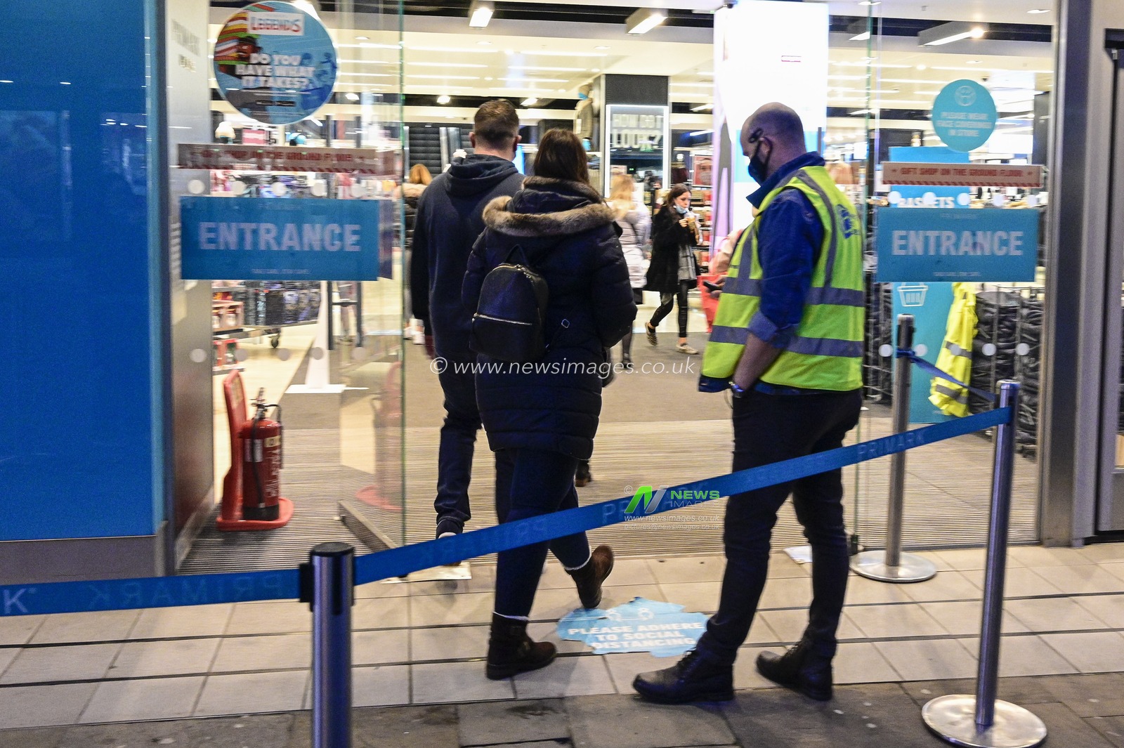 Early bird shoppers enter Primark on Northumberland Street in Newcastle upon Tyne as the store reopens after the end of the country's second national lockdown