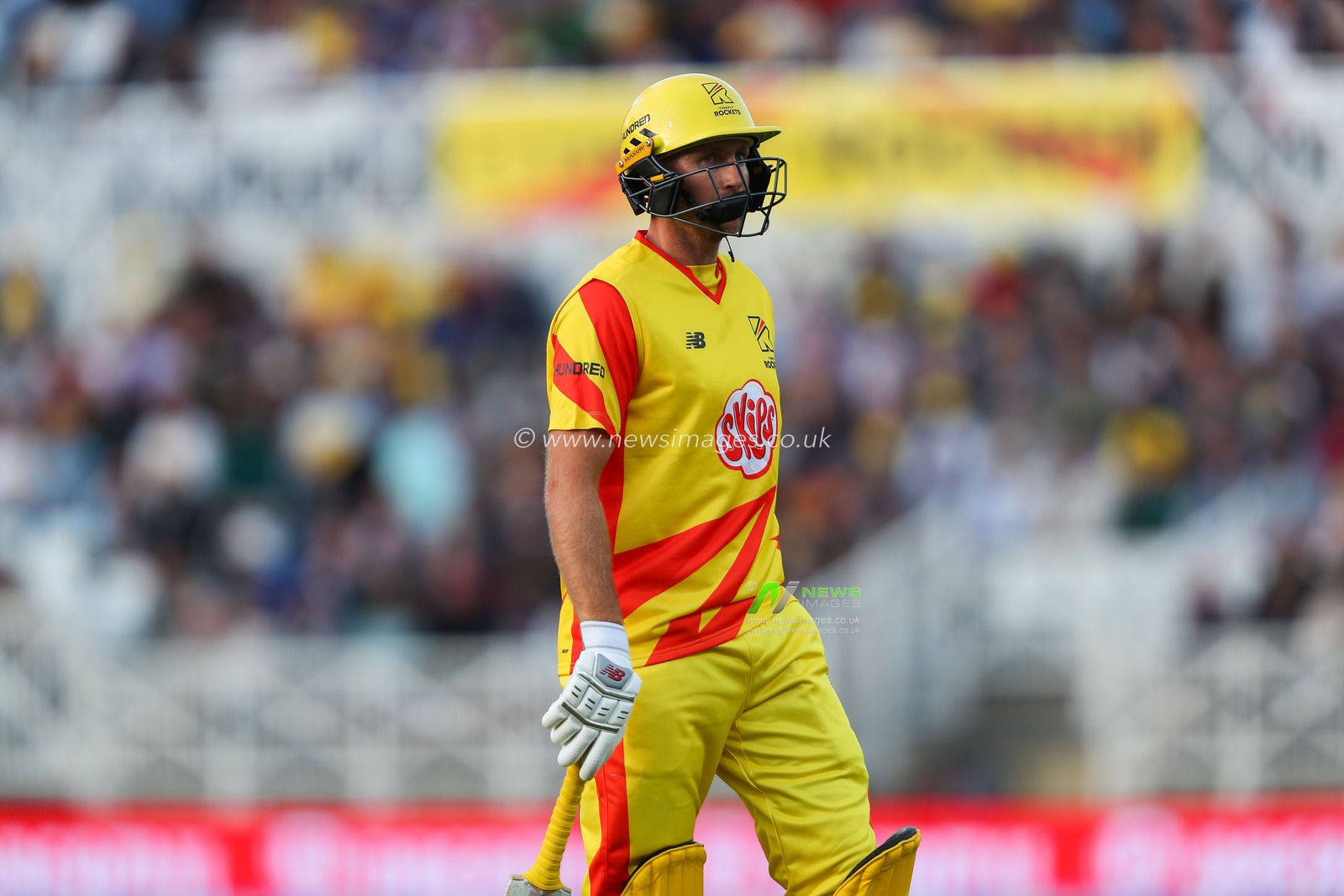 Joe Root of Trent Rockets looks dejected following his dismissal during the The Hundred match Trent Rockets vs London Spirit at Trent Bridge, Nottingham, United Kingdom, 7th August 2024

(Photo by Izzy Poles/News Images)