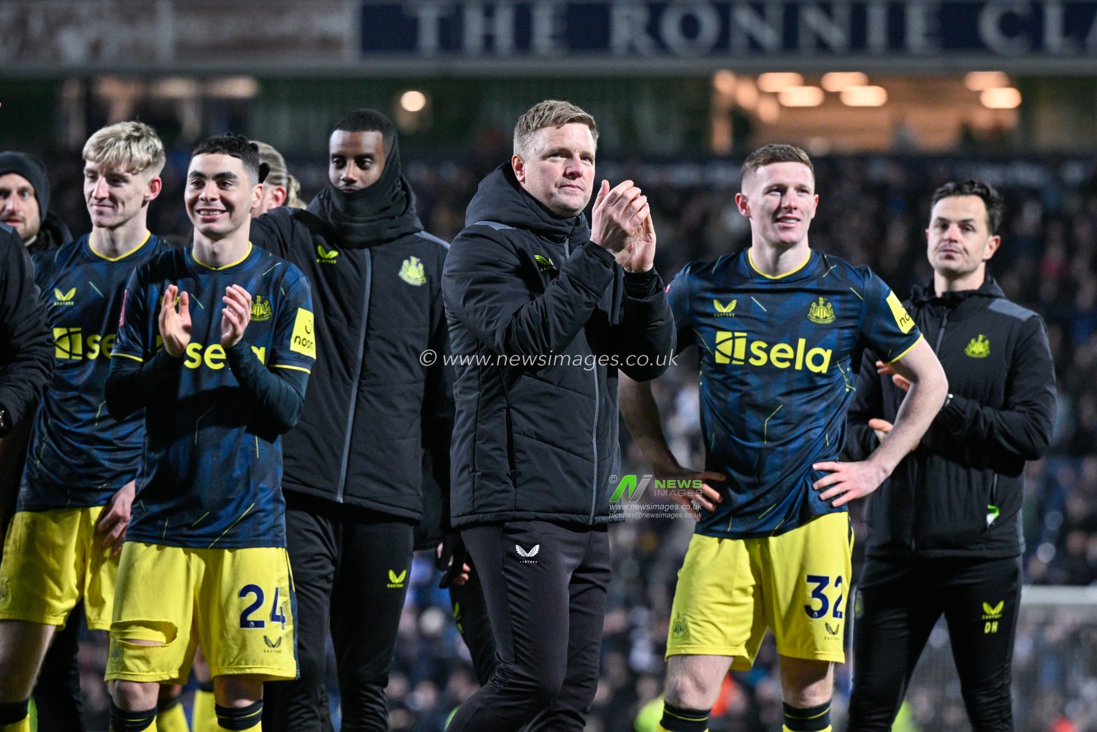Eddie Howe manager of Newcastle United claps fans following Newcastles shootout win, during the Emirates FA Cup 5th Round match Blackburn Rovers vs Newcastle United at Ewood Park, Blackburn, United Kingdom, 27th February 2024

(Photo by Cody Froggatt/News Images)