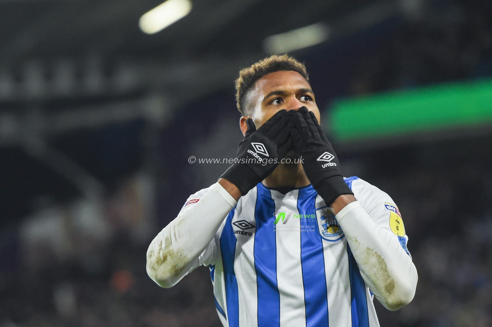21st December 2019, John Smith's Stadium, Huddersfield, England; Sky Bet Championship, Huddersfield Town v Nottingham Forest : Steve Mounie (24) of Huddersfield Town celebrates his goal to make it 2-0

Credit: Dean Williams/News Images