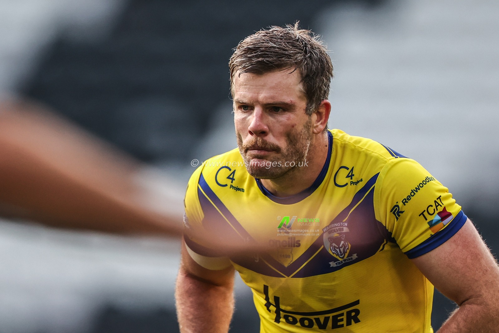 Luke Yates of Warrington Wolves during the Betfred Super League Round 26 match Hull FC vs Warrington Wolves at MKM Stadium, Hull, United Kingdom, 13th September 2025

(Photo by Alfie Cosgrove/News Images)