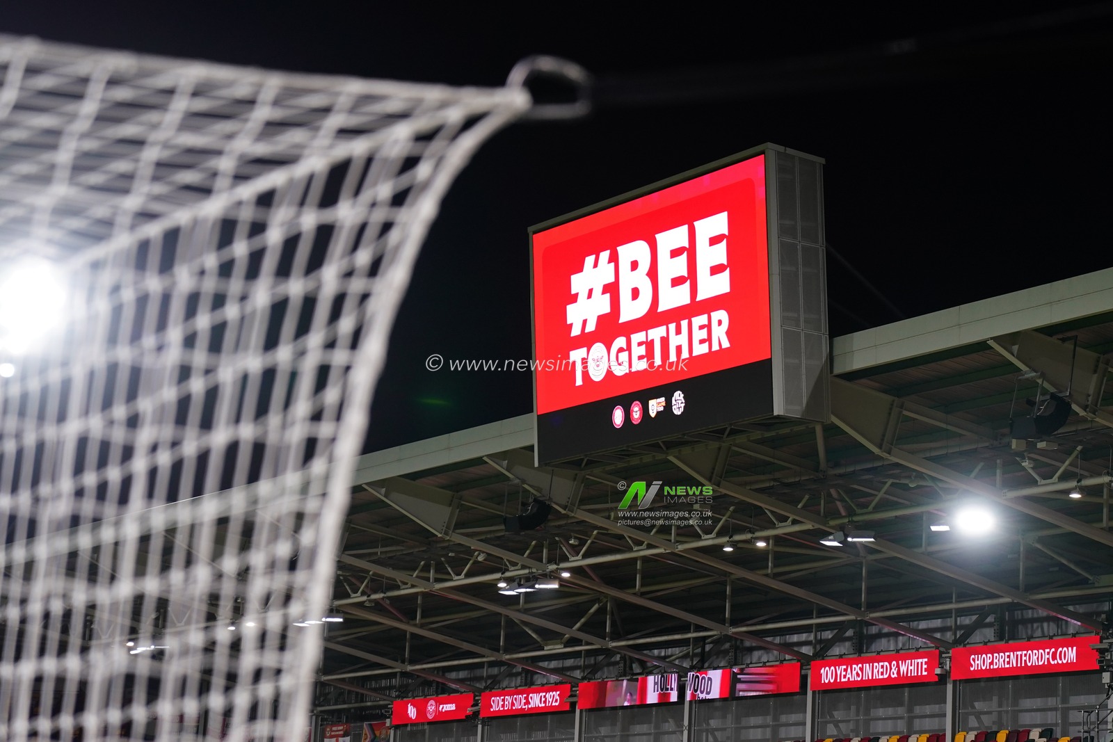 View of Brentford scoreboard ahead of the Premier League match Brentford vs Tottenham Hotspur at The Gtech Community Stadium, London, United Kingdom, 1st January 2026

(Photo by Harvey Murphy/News Images)

*** GER AUT SUI OUT ***