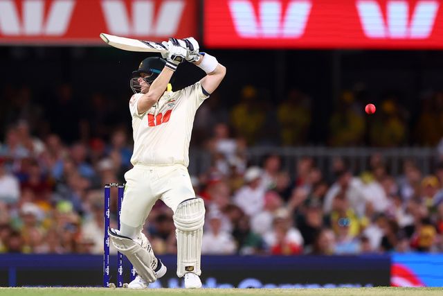 Steve Smith of Australia bats during the NRMA Insurance Ashes Second Test Day 2 Australia vs England at The Gabba, Brisbane Cricket Ground, Brisbane, Australia, 5th December 2025

(Photo by Pat Hoelscher/News Images)

*** GER AUT SUI OUT ***